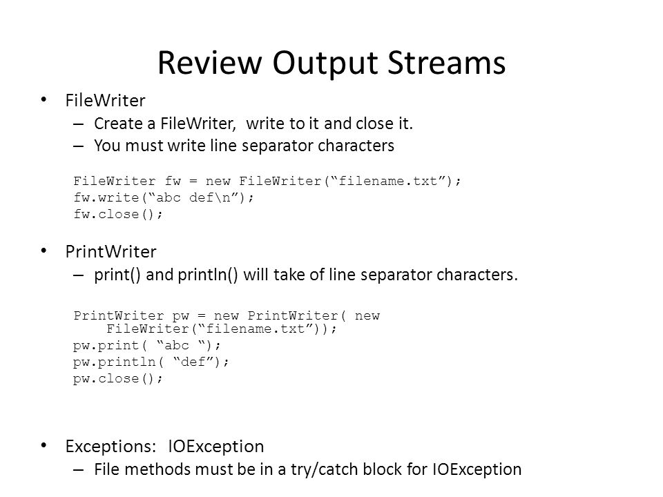 printwriter making a zero byte file in java