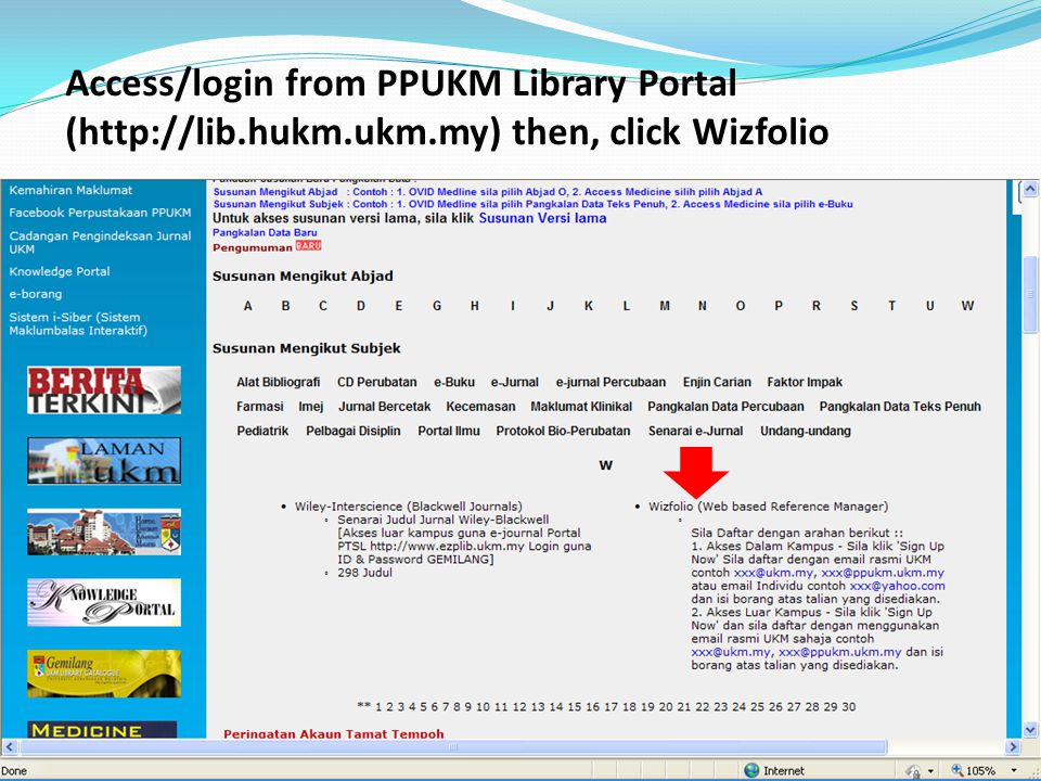 Introduction To Wizfolio Web Based Reference Management Software Azlan Mohamad Hamzah Librarian Perpustakaan Pusat Perubatan Ukm Ppt Download