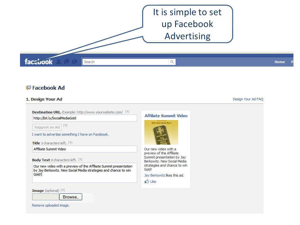 It is simple to set up Facebook Advertising