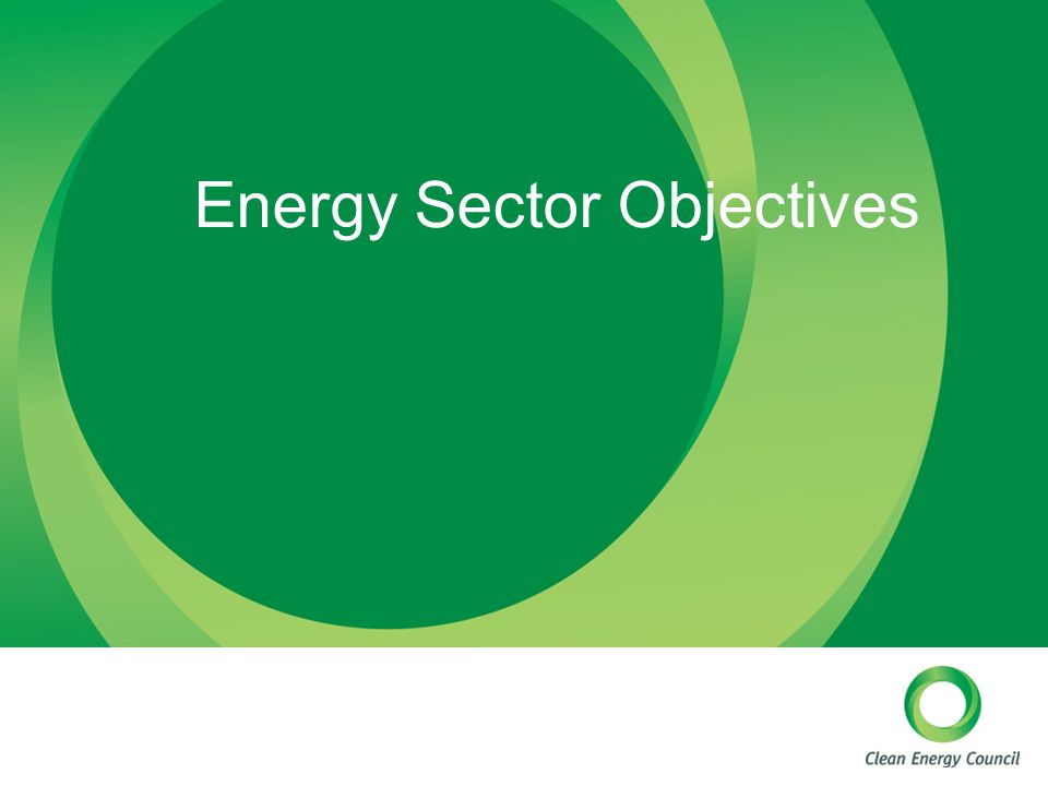 Energy Sector Objectives