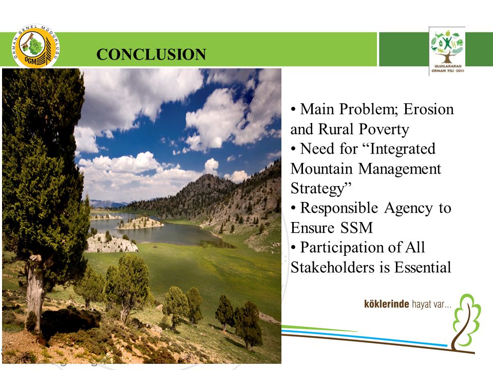 2 Main Problem; Erosion and Rural Poverty Need for Integrated Mountain Management Strategy Responsible Agency to Ensure SSM Participation of All Stakeholders is Essential CONCLUSION