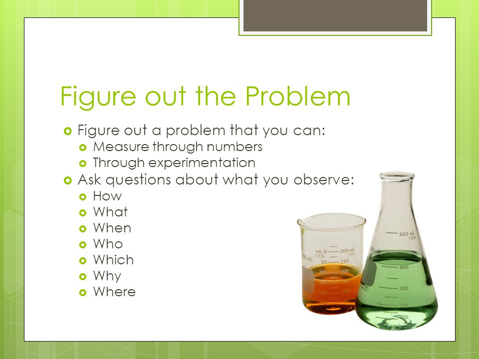 What is the scientific process. A series of steps to investigate a scientific problem.