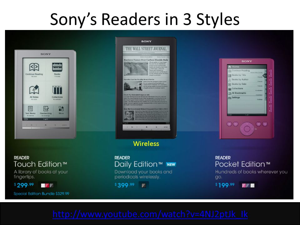 Sony’s Readers in 3 Styles Wireless   v=4NJ2ptJk_Ik