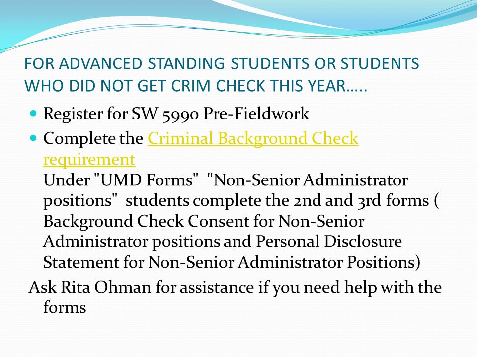summer 2010 and academic year to secure your field placement fill student profile form