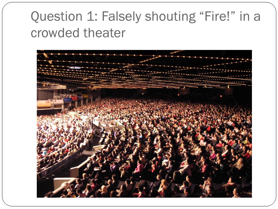 Question 1: Falsely shouting Fire! in a crowded theater