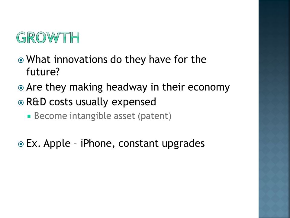  What innovations do they have for the future.