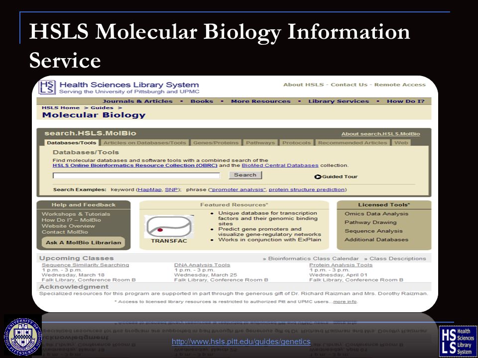HSLS Molecular Biology Information Service