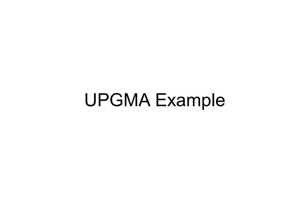 UPGMA Example