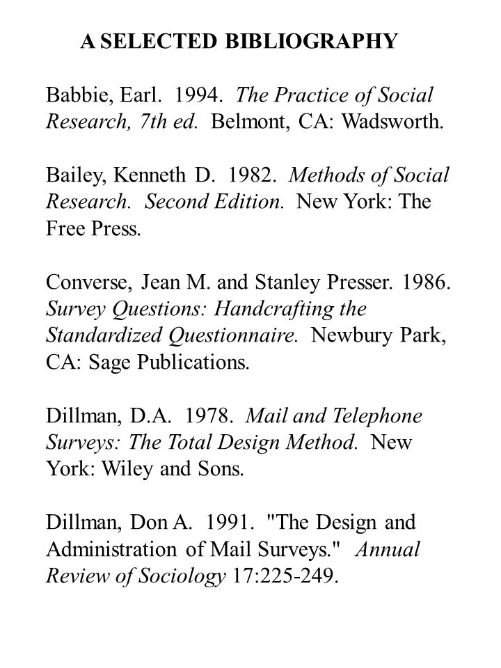 SOCIAL SURVEY RESEARCH AN OVERVIEW OF SURVEY RESEARCH