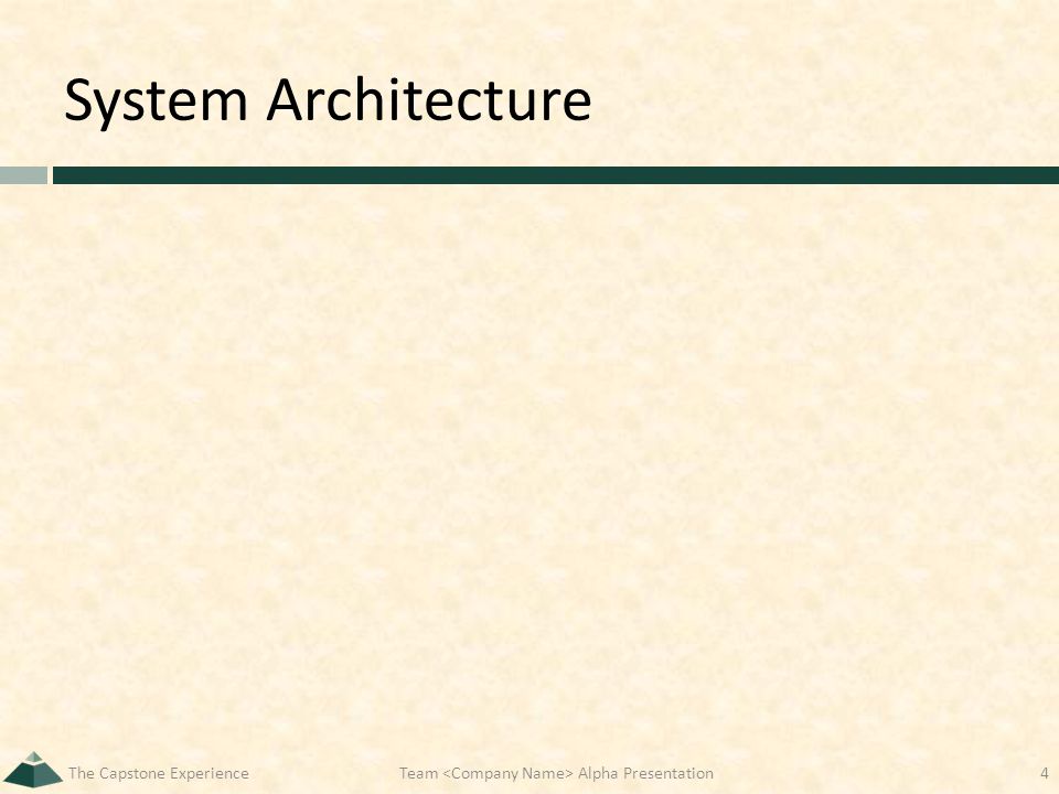 System Architecture The Capstone ExperienceTeam Alpha Presentation4