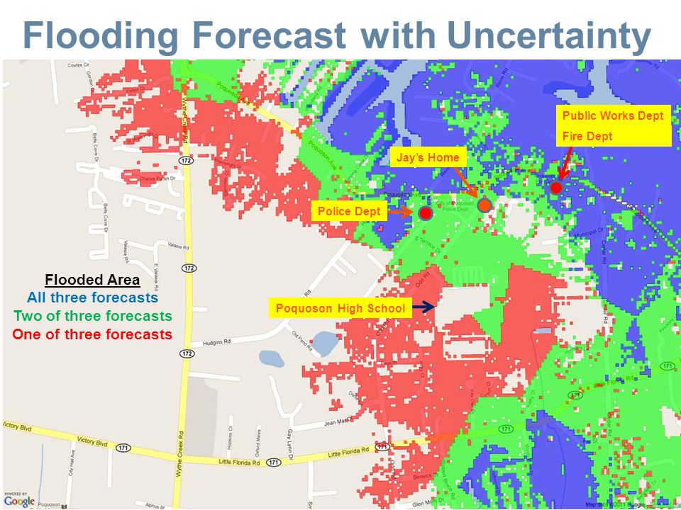 Company Confidential/Proprietary Flooding Forecast with Uncertainty 20 Jay’s Home Public Works Dept Fire Dept Police Dept Poquoson High School Flooded Area All three forecasts Two of three forecasts One of three forecasts
