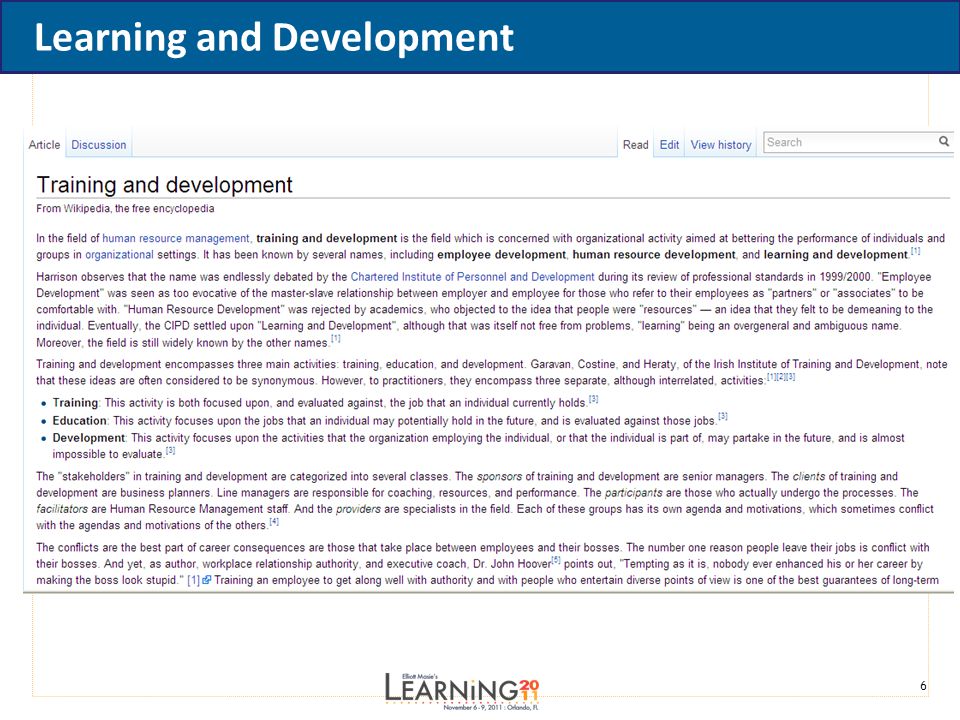 6 Learning and Development