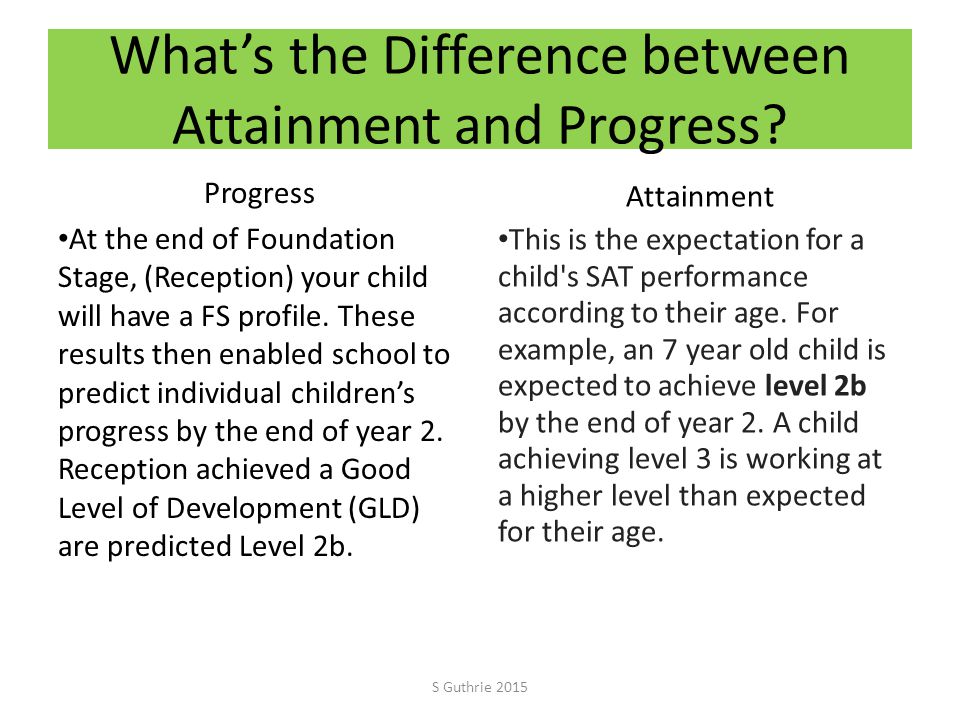 What’s the Difference between Attainment and Progress.