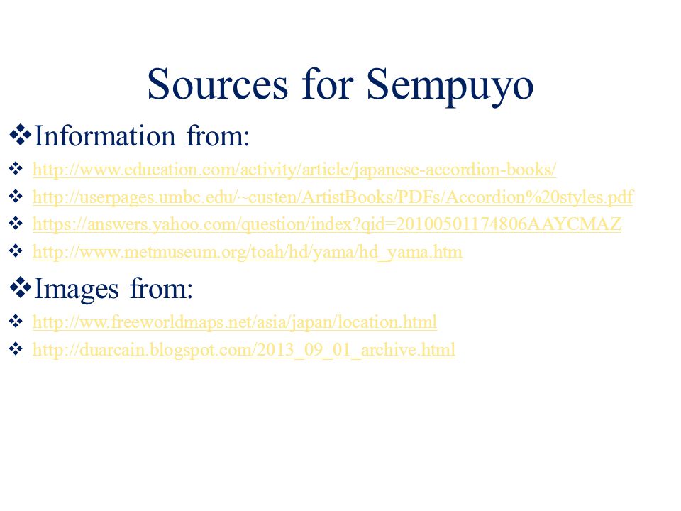 Sources for Sempuyo  Information from:              qid= AAYCMAZ   qid= AAYCMAZ       Images from:      