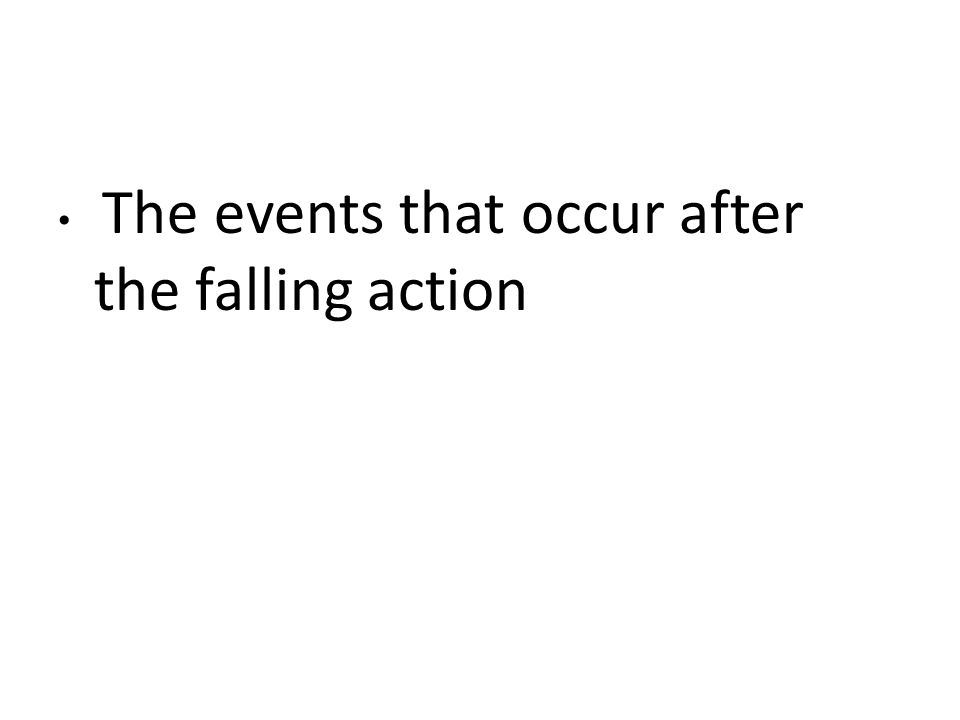 The events that occur after the falling action