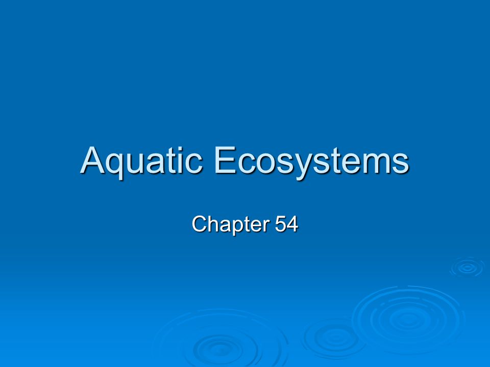 Aquatic Ecosystems Chapter 54