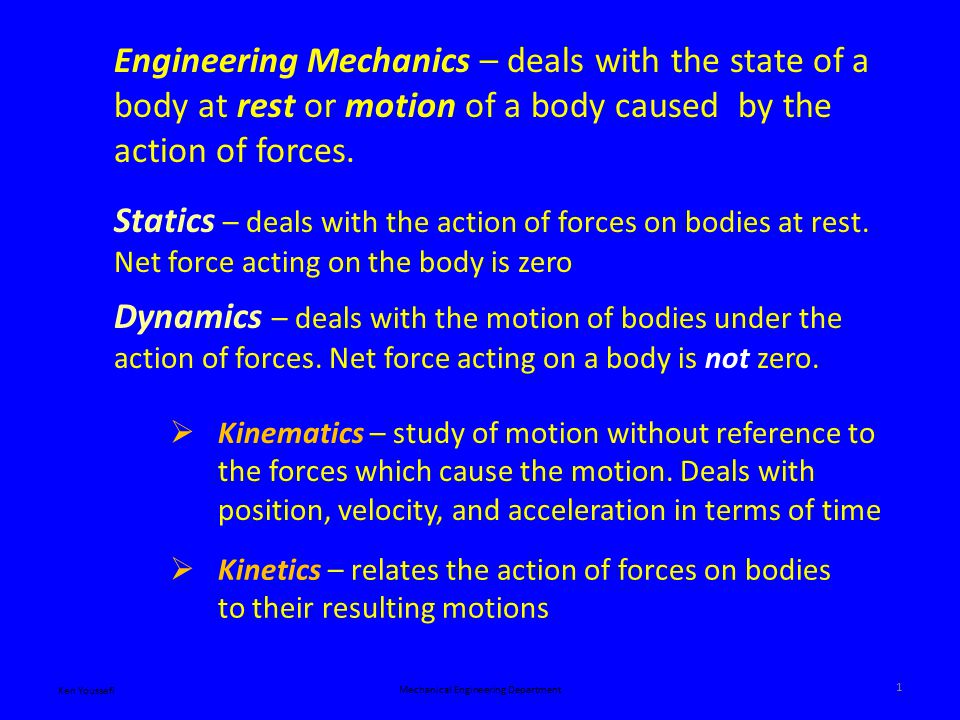 mechanics deals with