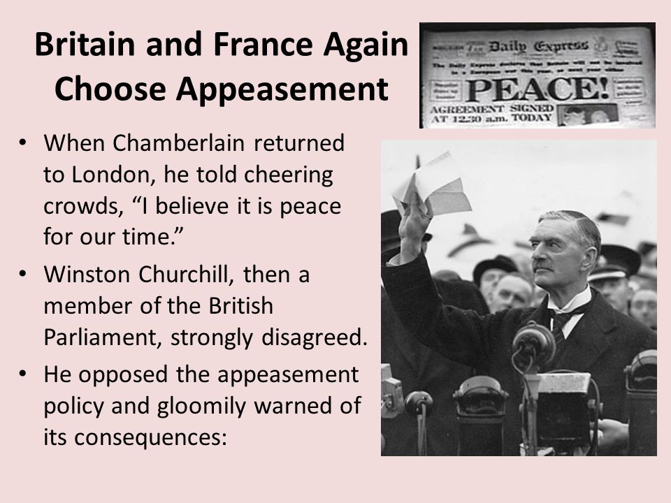 why did france and britain choose the policy of appeasement