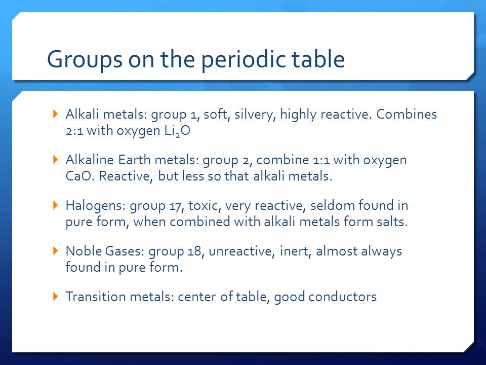 C7 The Periodic Table G8 Science The Periodic Table Of