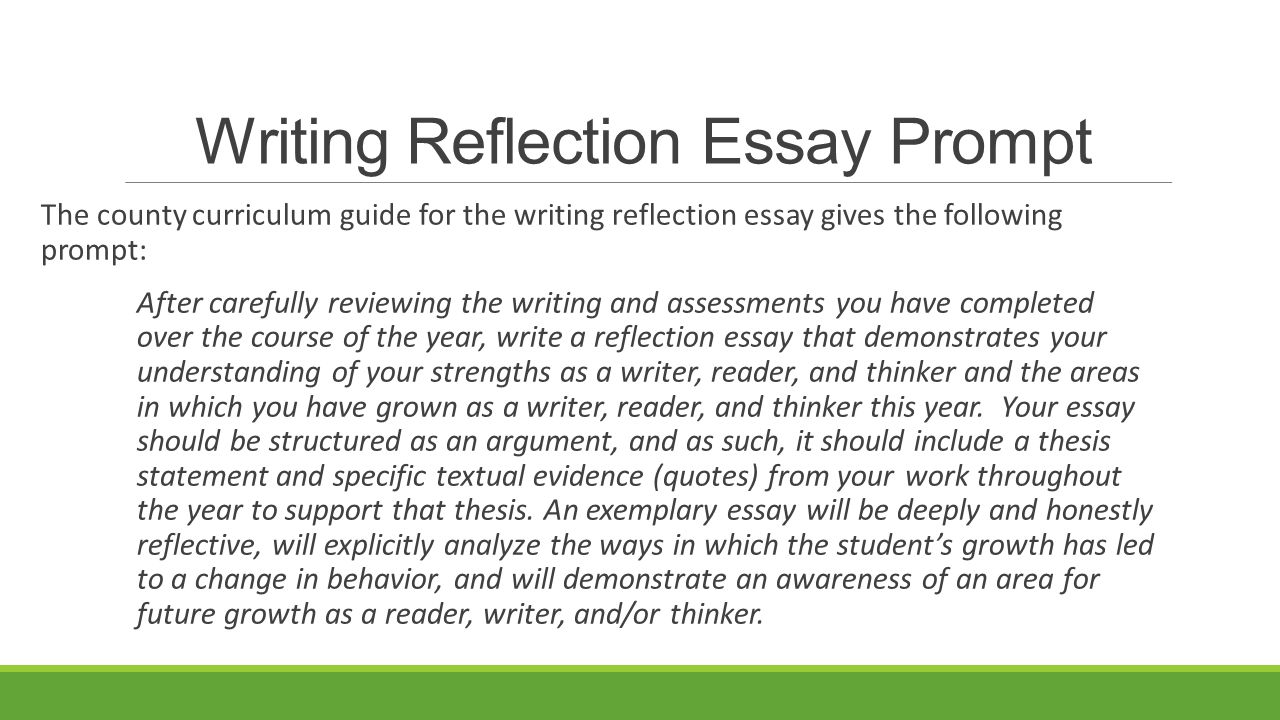 The Writing Reflection Essay AN OVERVIEW. Writing Reflection Essay