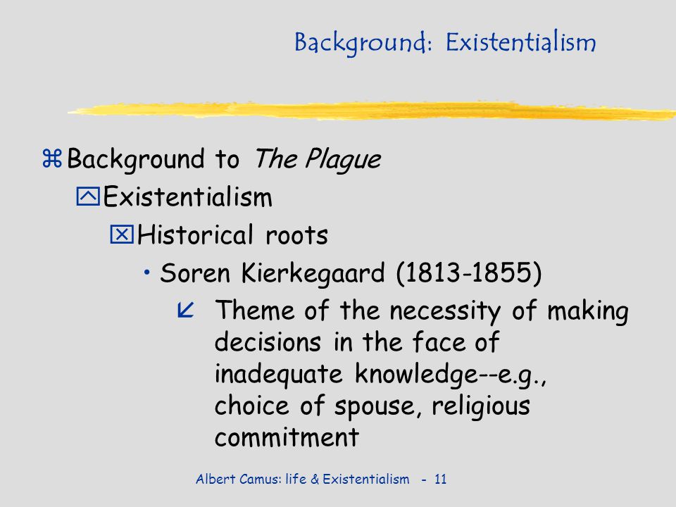 existentialism in the plague