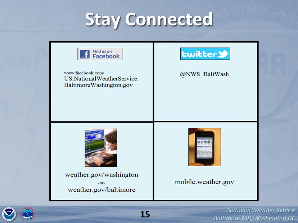 National Weather Service Baltimore MD/Washington DC Stay Connected 15