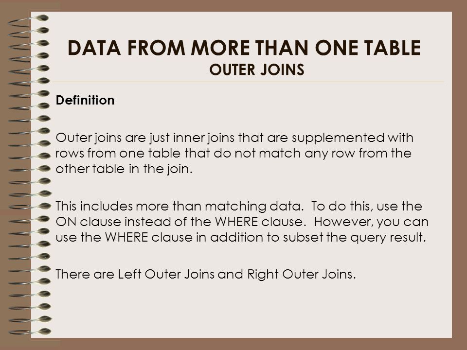 Introduction To Sql Session 2 Retrieving Data From Multiple Tables