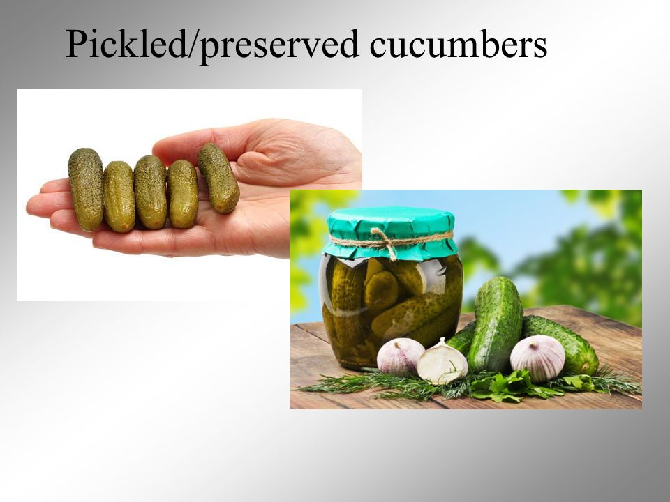 Pickled/preserved cucumbers