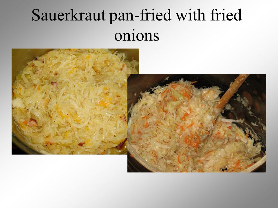 Sauerkraut pan-fried with fried onions