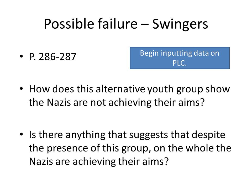 Possible failure – Swingers P.