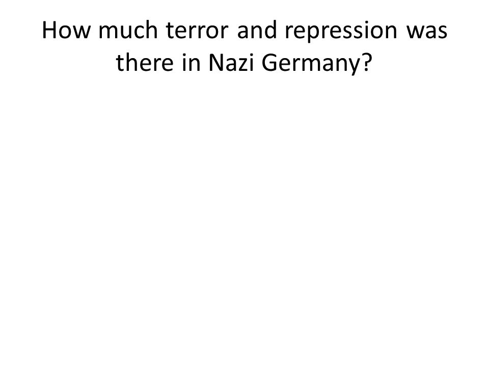 How much terror and repression was there in Nazi Germany
