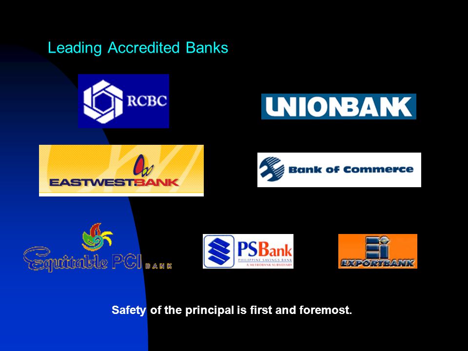 Leading Accredited Banks Safety of the principal is first and foremost.