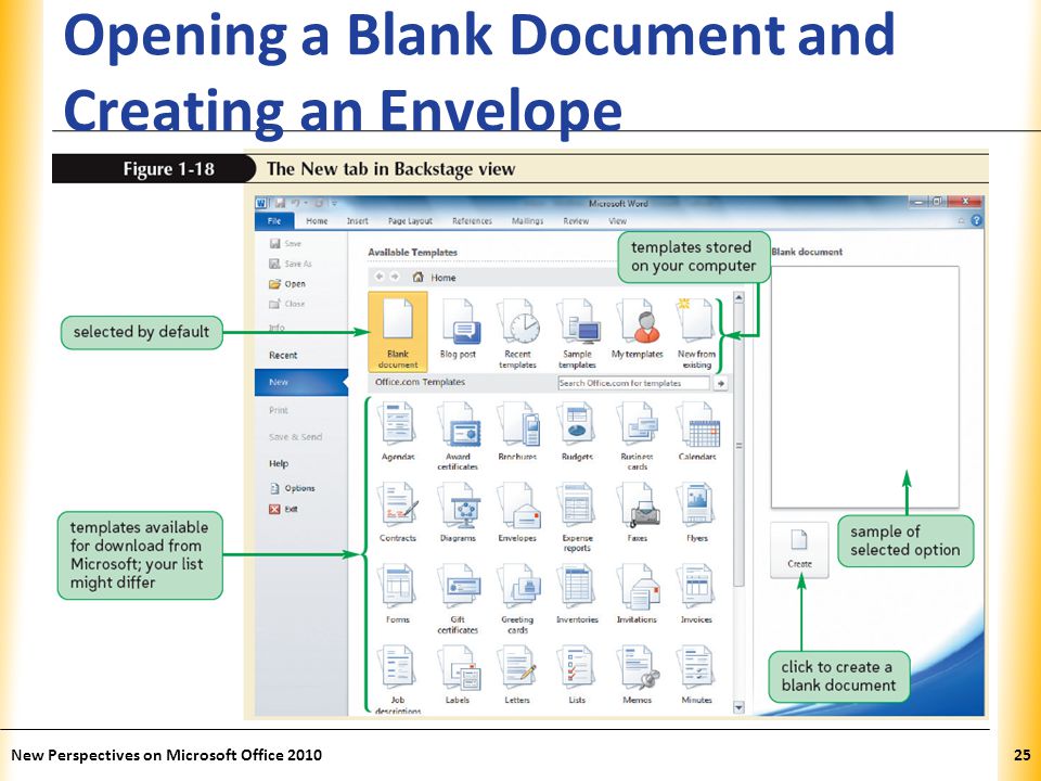 XP Opening a Blank Document and Creating an Envelope New Perspectives on Microsoft Office