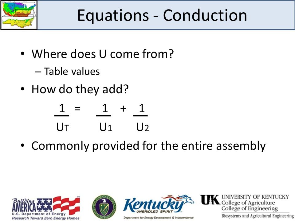 Where does U come from. – Table values How do they add.