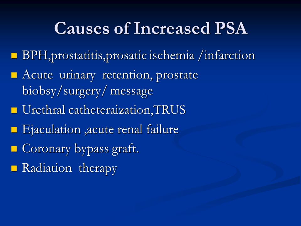 prostatitis causes high psa prostatita trage în rect