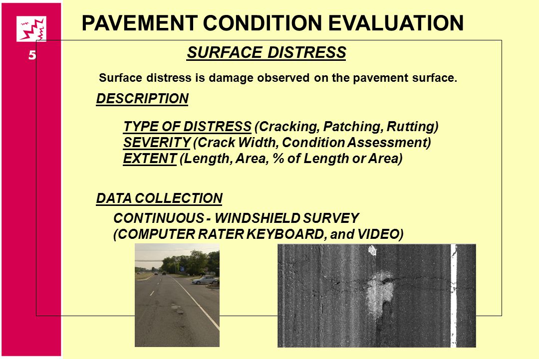 Pavement Condition Surveys Instructional Objectives N Need For - 14 pavement condition evaluation