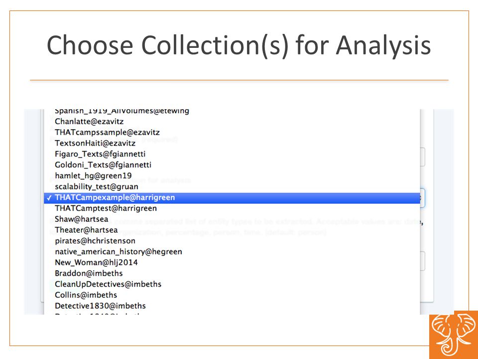 Choose Collection(s) for Analysis