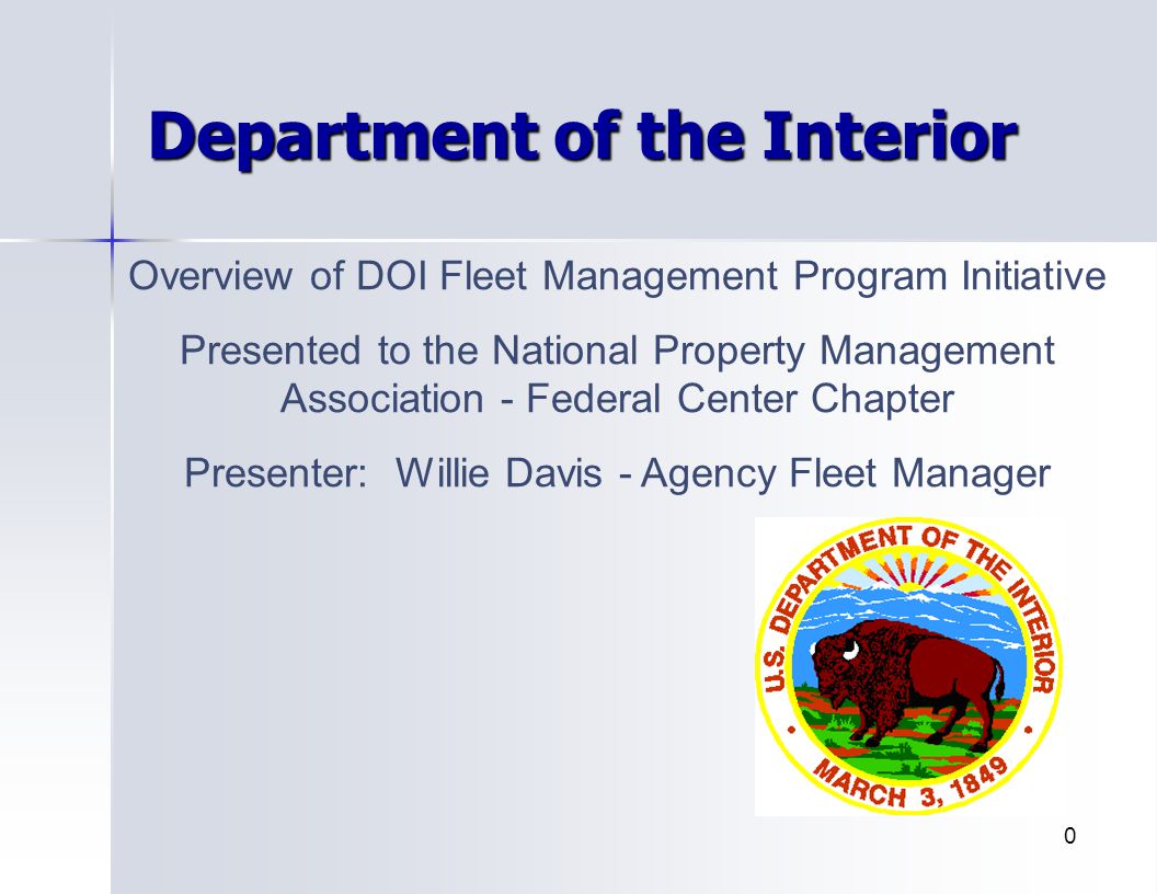 Department Of The Interior Overview Of Doi Fleet Management