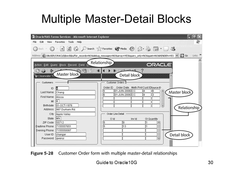 Guide to Oracle10G30 Multiple Master-Detail Blocks