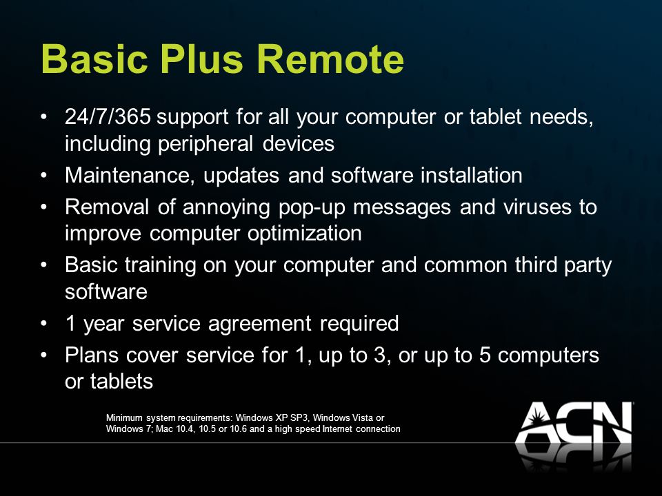 24 7 365 Remote Computer Support Program Overview Ppt Download