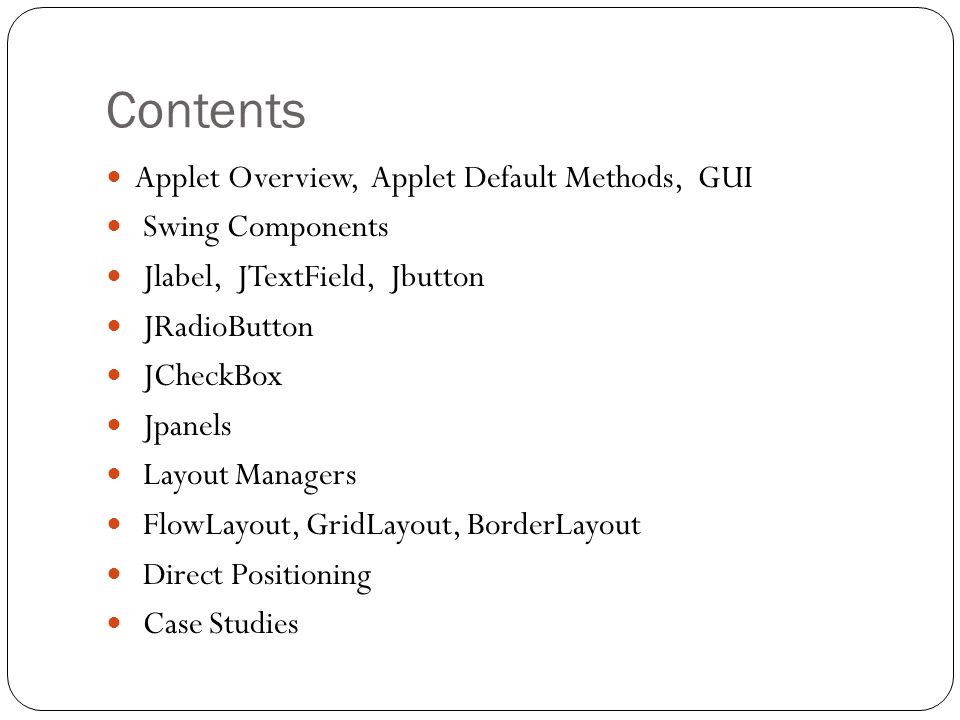 Lesson 7 Applets And Gui Graphical User Interface Java