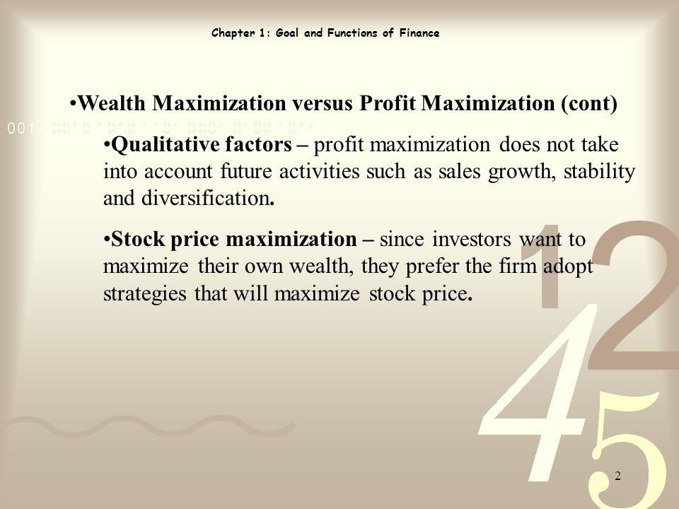 what is profit maximization and wealth maximization