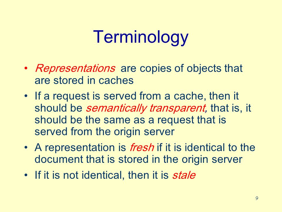 1 Caching in HTTP Representation and Management of Data on the Internet. -  ppt download