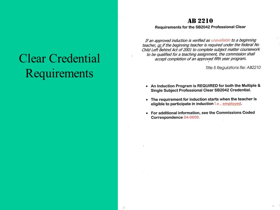 Clear Credential Requirements