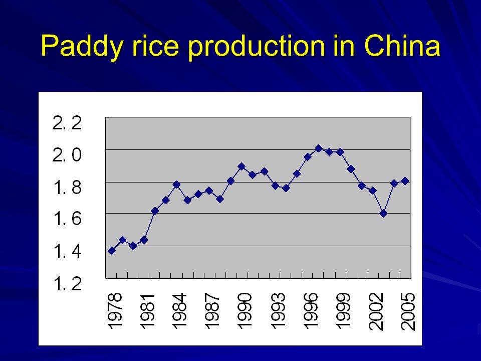 Paddy rice production in China