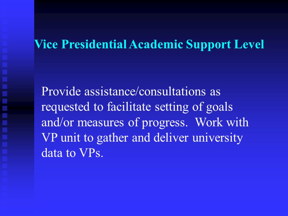 Provide assistance/consultations as requested to facilitate setting of goals and/or measures of progress.