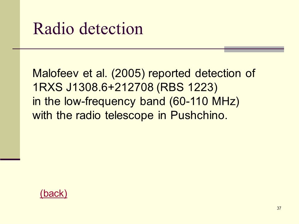 37 Radio detection Malofeev et al.