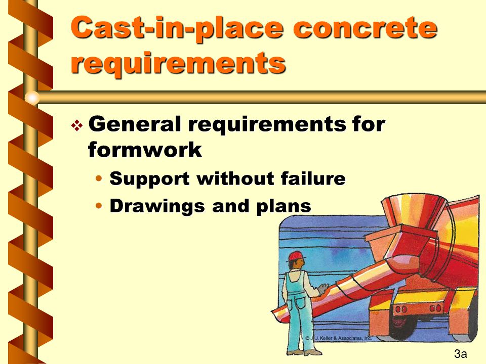 Cast-in-place concrete requirements  General requirements for formwork Support without failureSupport without failure Drawings and plansDrawings and plans 3a