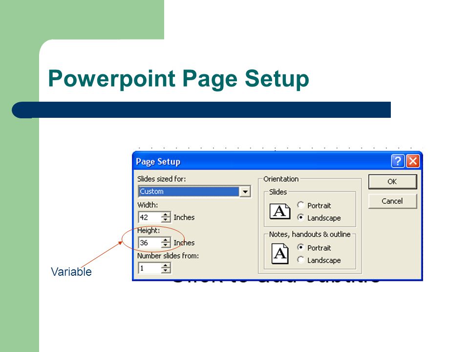 Variable Powerpoint Page Setup