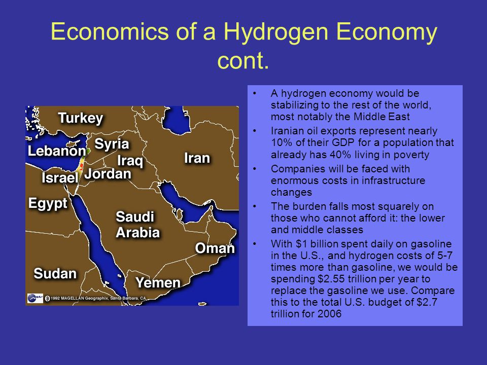 Economics of a Hydrogen Economy cont.